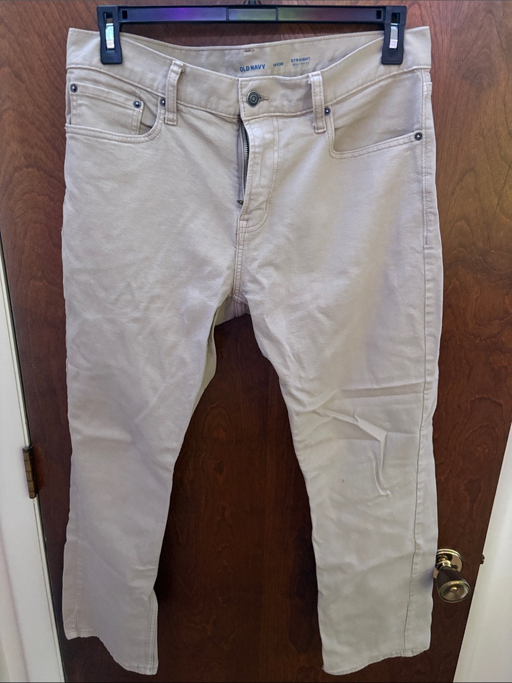 Old Navy Men's 34/30 Tan Straight Cotton Jeans